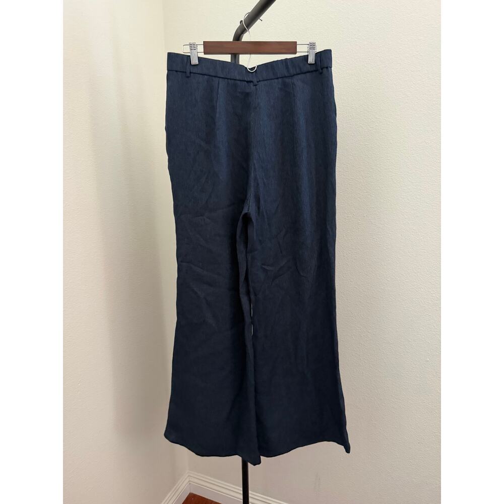 OGL Viscose-Linen Weave European Linen Mid Rise Flared Pant with Pockets - Picture 6 of 7